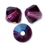 Toupies en cristal Swarovski 5328 4 mm Amethyst Shimmer x50