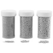 Argenté - Assortiment de mini billes en verre de 0.6 à 3 mm - Argenté x3 Assortiment de mini billes en verre de 0.6 à 3 mm - Argenté x3