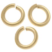 Anneaux ouverts 5x1 mm - Fabrication européenne - Argent 925 Doré x10