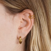 Ear cuff - Bague d'oreille double anneau 12 mm - Acier inoxydable 304 Doré x1