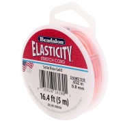 Doré Rose - Fil élastique Elasticity 0.80 mm - Doré Rose satiné x5m Fil élastique Elasticity 0.80 mm - Doré Rose satiné x5m