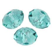 Perle ronde aplatie PureCrystal 5040 6 mm - Reinvented Caribbean Green