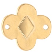 Intercalaire fleur 19x17 mm avec résine époxy - Doré à l'or fin - Noir x1