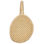 Breloque ovale irrégulière 18x10 mm - motif oeil - Doré à l'or fin x1