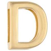 Poussoir lettre alphabet 15x12 mm - D - pour lacet 10 mm - Doré à l'or fin x1
