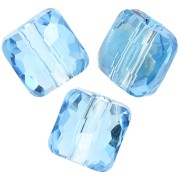 Perles carrés 6 mm - Fantasy Square Swarovski 5035 - Aquamarine x6