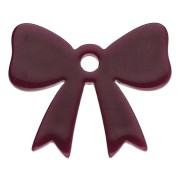 Pendentif noeud 16.5x20 mm en acrylique opaque - Lie de vin x1