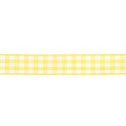 Ruban vichy 10 mm en polyester - Jaune - Blanc x1m