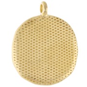 Pendentif rond irrégulier 20 mm étoile de mer - Doré à l'or fin - Turquoise nacré