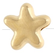 Perle étoile de mer 10 mm motif oeil avec résine époxy - Doré à l'or fin - Blanc