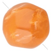 Abricot - Perles rondes irrégulières facettées 10 mm résine translucide - Abricot marbré x6 Perles rondes irrégulières facettées 10 mm résine translucide - Abricot marbré x6