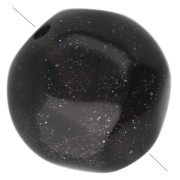 Noir - Perles rondes irrégulières facettées 10 mm résine opaque - Noir pailleté x6 Perles rondes irrégulières facettées 10 mm résine opaque - Noir pailleté x6