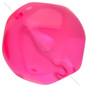 12mm - Perles rondes irrégulières facettées 12 mm en résine transparente - Rose fluo x4 Perles rondes irrégulières facettées 12 mm en résine transparente - Rose fluo x4