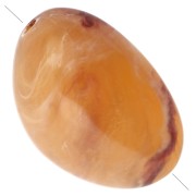 Perles nuggets irréguliers 13.5x9 mm en résine translucide - Abricot marbré x8