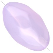 Perle olive irrégulière martelée 24x15 mm en résine transparente - Lilas x1