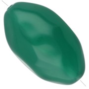 Perle olive irrégulière martelée 24x15 mm en résine translucide - Jade x1