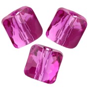 Perles carrés 6 mm - Fantasy Square Swarovski 5035 - Fuchsia x6