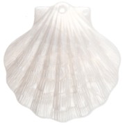 Pendentif coquillage 41x40 mm en acrylique - Blanc nacré x1