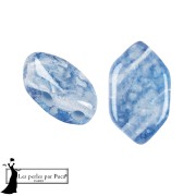 Perles en verre Paros® par Puca® 7x4 mm - Silver Foil Capri Blue x10g