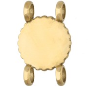 Intercalaire rond 14 mm décor coeur - Acier inox 304 Doré - Rhodonite