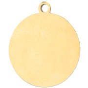 Breloque ronde 15 mm impression UV tête de chat - Acier inox 304 Doré