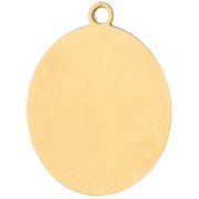 Breloque ovale 19x15 mm imprimée UV Belle mascotte P&C - Acier inox304 Doré
