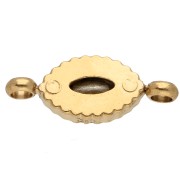 Intercalaire navette 15.5x6 mm cabochon cristal - Acier inox 304 Doré - Jaune x1