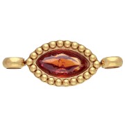 Intercalaire navette 15.5x6 mm cabochon cristal - Acier inox 304 Doré - Hyacinth