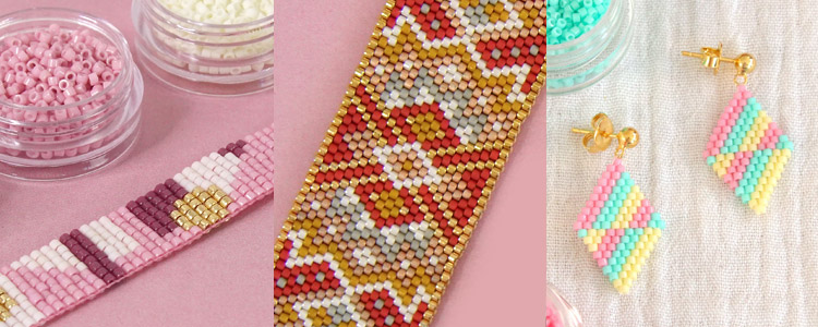 différences entre tissage au métier à tisser, peyote et brick stitch