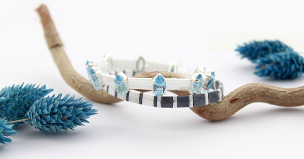 Bracelets élastiques perles Tilas et navettes PureCrystal Bracelets élastiques perles Tilas et navettes PureCrystal