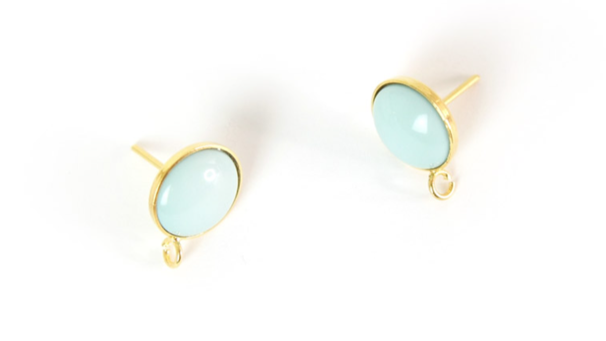 Boucles d'oreilles rondes en perles de rocailles turquoise tissage Brick Stitch : Etape 1 Boucles d'oreilles rondes en perles de rocailles turquoise tissage Brick Stitch : Etape 1