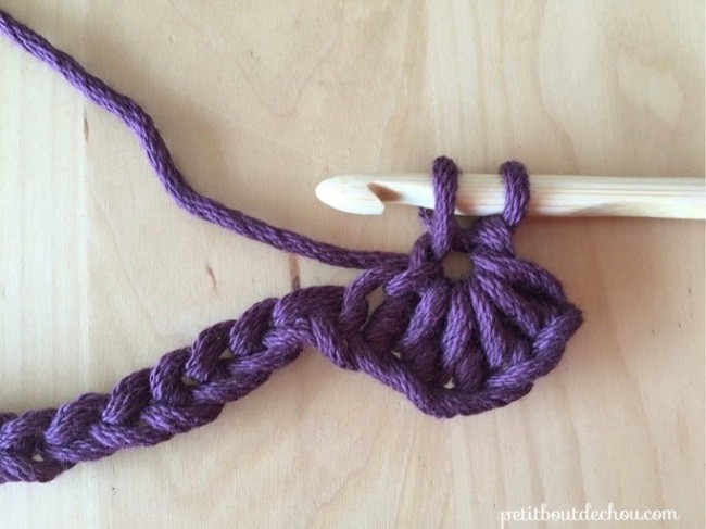 Manique au crochet en point étoile avec du fil coton : Etape 6 Manique au crochet en point étoile avec du fil coton : Etape 6