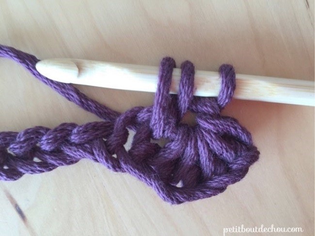 Manique au crochet en point étoile avec du fil coton : Etape 7 Manique au crochet en point étoile avec du fil coton : Etape 7