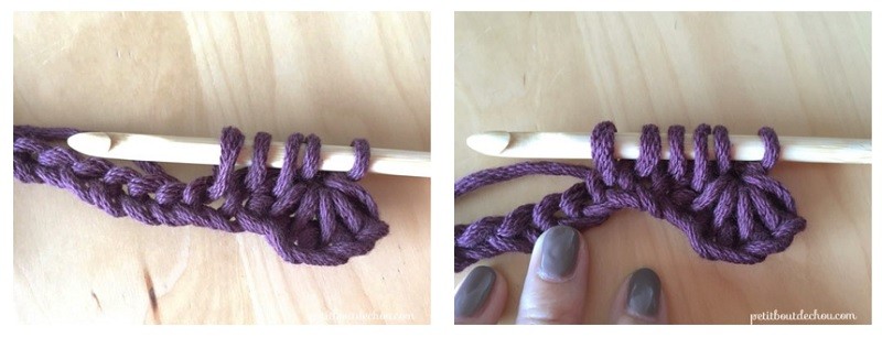 Manique au crochet en point étoile avec du fil coton : Etape 9 Manique au crochet en point étoile avec du fil coton : Etape 9