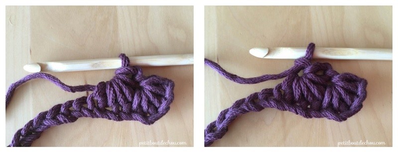 Manique au crochet en point étoile avec du fil coton : Etape 10 Manique au crochet en point étoile avec du fil coton : Etape 10