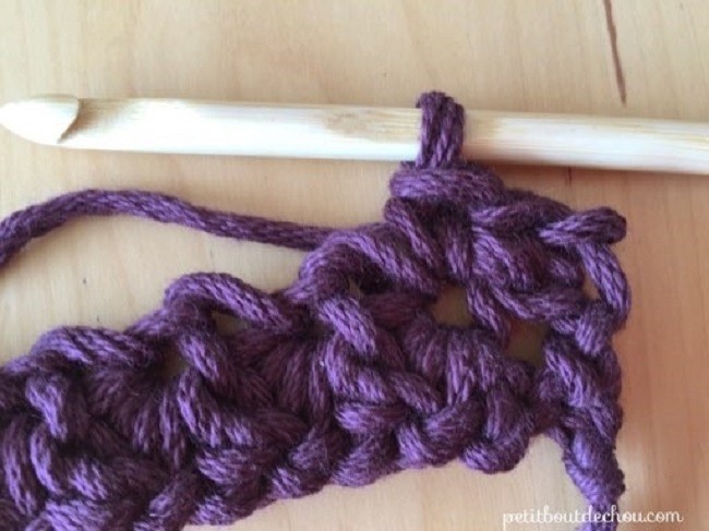 Manique au crochet en point étoile avec du fil coton : Etape 15 Manique au crochet en point étoile avec du fil coton : Etape 15