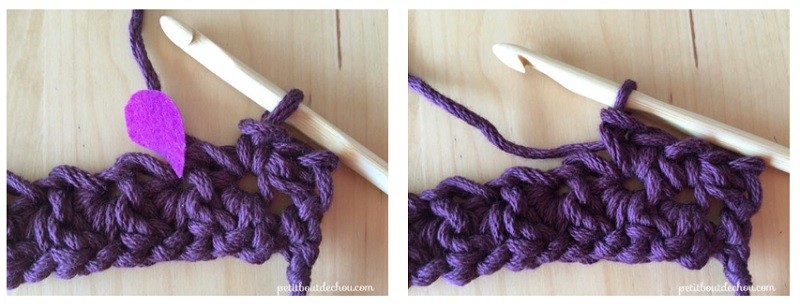 Manique au crochet en point étoile avec du fil coton : Etape 16 Manique au crochet en point étoile avec du fil coton : Etape 16