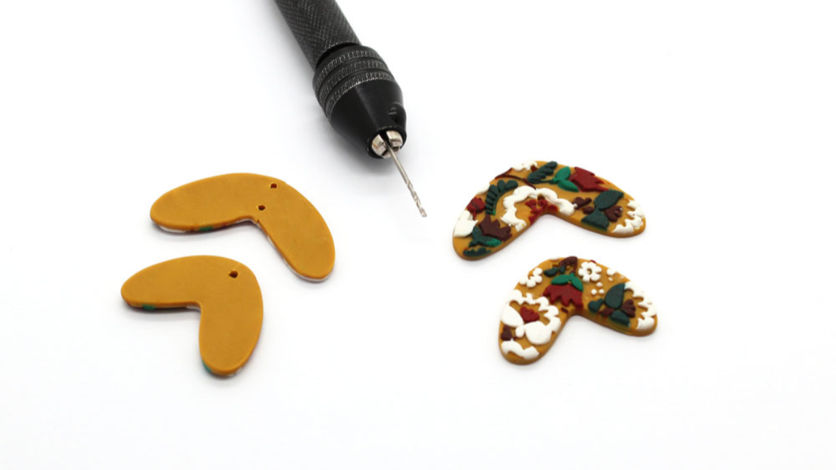 Boucles d'oreilles polymère plaque de texture fleurs : Etape 6 Boucles d'oreilles polymère plaque de texture fleurs : Etape 6