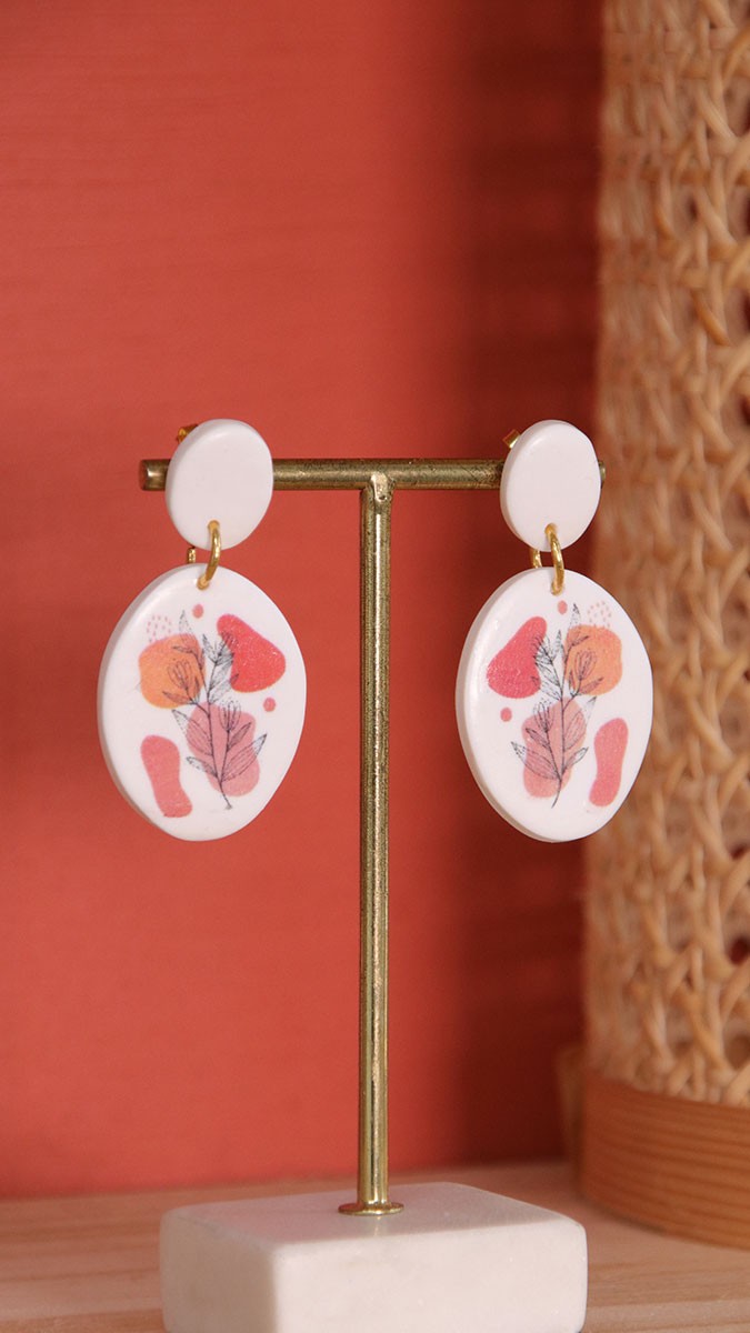 Schéma Boucles d'oreilles en pâte polymère avec feuille de transfert Schéma Boucles d'oreilles en pâte polymère avec feuille de transfert