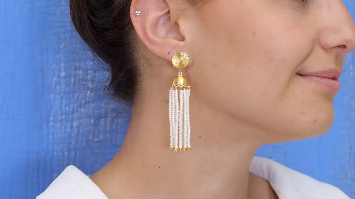 Boucles d'oreilles indiennes pendantes Coupoles Jhumka Boucles d'oreilles indiennes pendantes Coupoles Jhumka