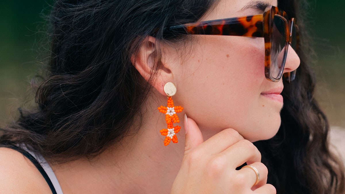 Boucles d'oreilles pendantes en étoile de mer Boucles d'oreilles pendantes en étoile de mer