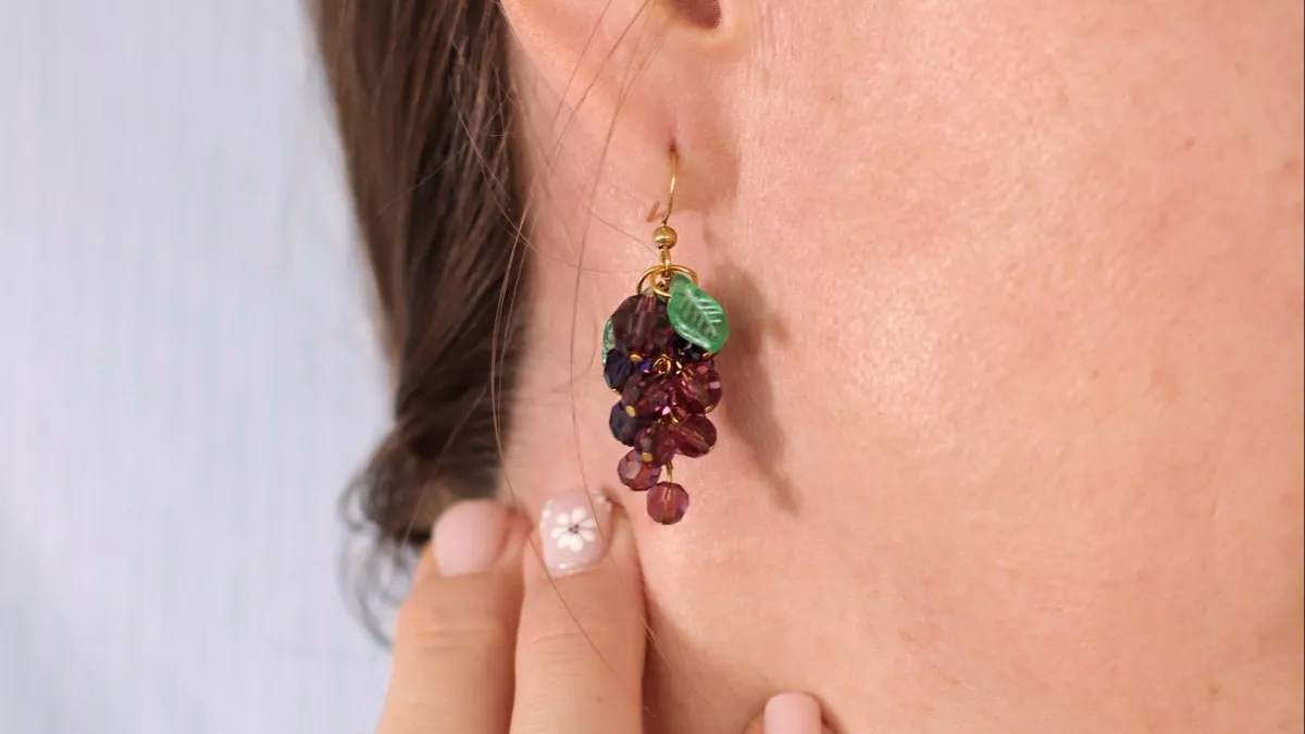 Boucles d'oreilles grappe de raisin Boucles d'oreilles grappe de raisin