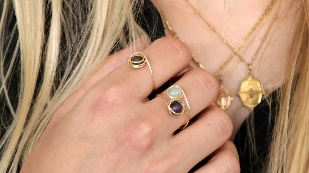 Bague Aigue-Marine en fil Métallique Bague Aigue-Marine en fil Métallique