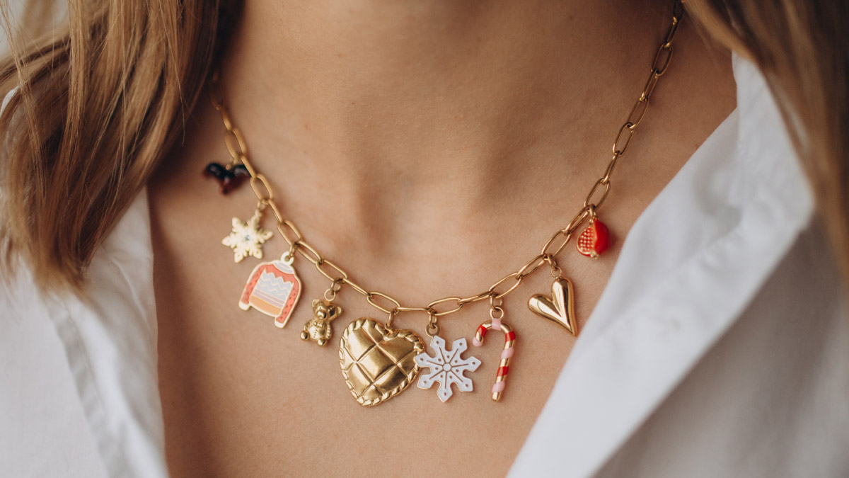 Collier Charms Acier Inoxydable Hiver Collier Charms Acier Inoxydable Hiver