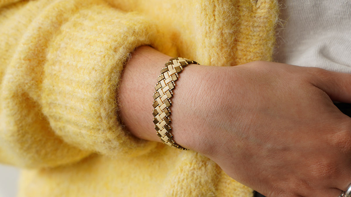 Bracelet avec des perles Miyuki half tila 2 chevrons Bracelet avec des perles Miyuki half tila 2 chevrons