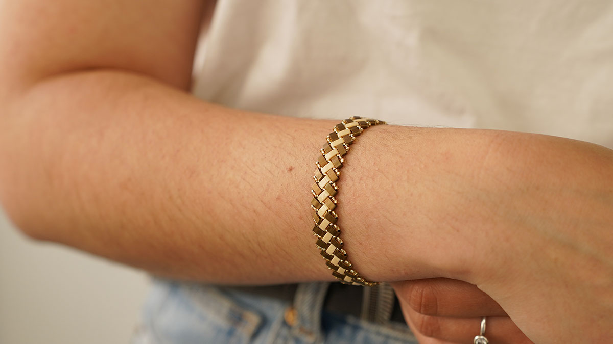 Bracelet chevrons impairs avec des perles Miyuki Half Tila Bracelet chevrons impairs avec des perles Miyuki Half Tila