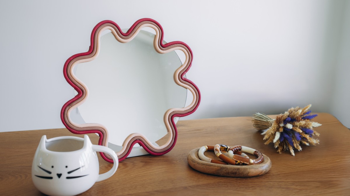 Miroir décoré en pâte polymère Cernit Miroir décoré en pâte polymère Cernit