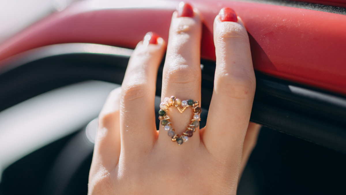 Schéma DIY Bague cœur et perles en pierre gemme Schéma DIY Bague cœur et perles en pierre gemme