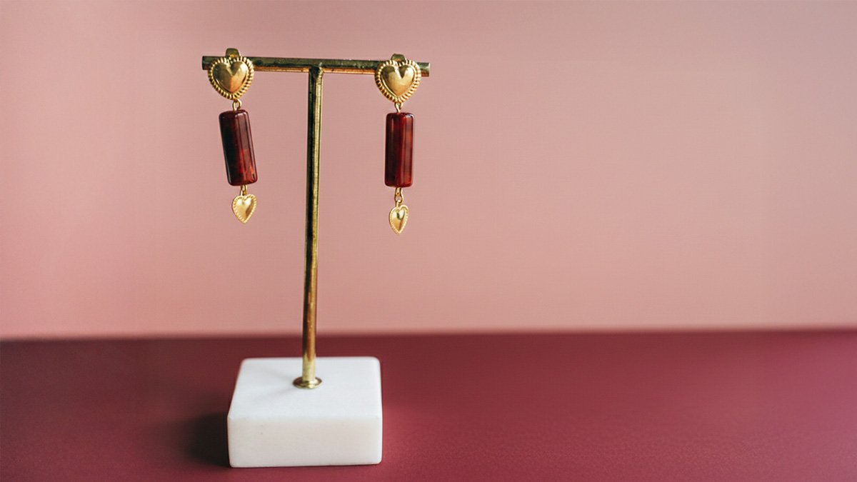 Schéma Boucles d'oreilles pendantes coeurs Schéma Boucles d'oreilles pendantes coeurs