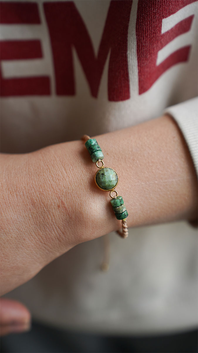 Schéma Bracelet micro macramé et turquoise africaine Schéma Bracelet micro macramé et turquoise africaine